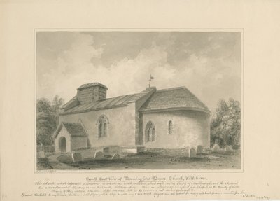Wiltshire - Manningford Bruce Kilisesi: sepya çizimi, 1806 by John Buckler