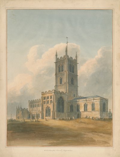 Wolverhampton - Aziz Petrus Kilisesi: suluboya resim, 1844 by John Buckler