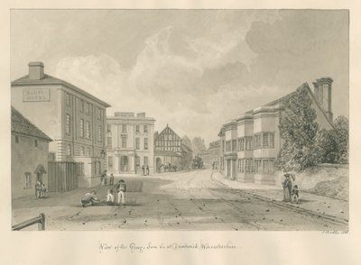 Worcestershire - Droitwich - George Inn: sepya çizimi, 1833 by John Buckler