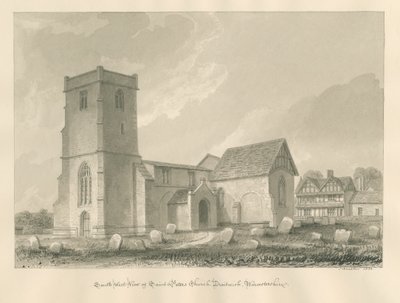 Worcestershire - Droitwich - Aziz Petrus Kilisesi: sepya çizimi, 1833 by John Buckler