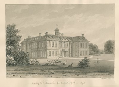 Worcestershire - Hanbury Hall: sepya çizimi, 1833 by John Buckler
