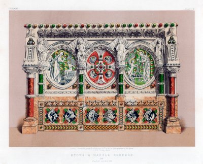 Taş ve Mermer Reredos, 19. yüzyıl. by John Burley Waring