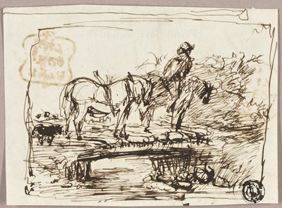 Köprüden Geçen Atların Kroki by John Burnet