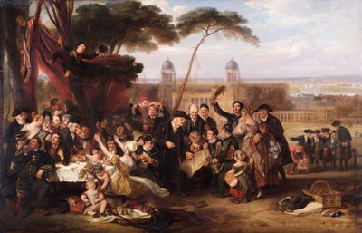 Greenwich Emeklileri Trafalgar'ı Anıyor, 1835 dolayları (panel üzerine yağlıboya) by John Burnet