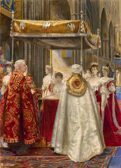Kral Edward VII ve Kraliçe Alexandra'nın taç giyme töreni, 1904 by John Byam Liston Shaw