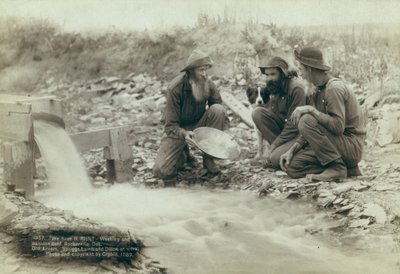 Altın yıkama ve kaydırma, Rockerville, 1889 by John C. H. Grabill