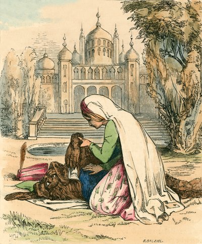 Bahçedeki canavarı keşfeden güzellik by John Callcott Horsley