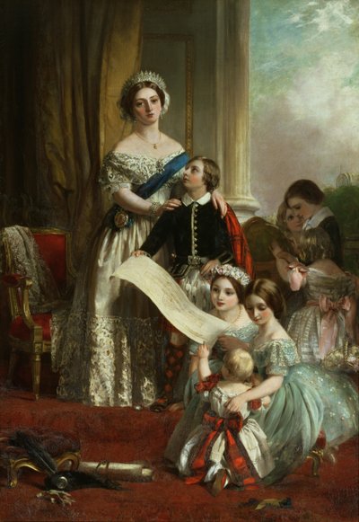 Kraliçe Victoria ve çocukları by John Callcott Horsley