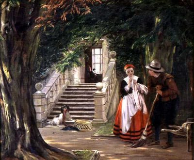 Efendinin Evinin Dışındaki Flört by John Callcott Horsley