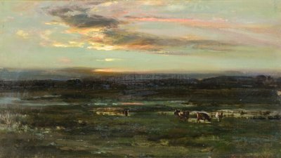 Sunset, Badendoch (gemide petrol) by John Campbell Mitchell