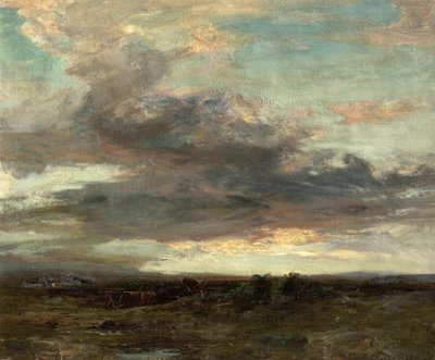 Argyllshire Moor, İskoçya, Gün Batımı, 1907 by John Campbell Mitchell