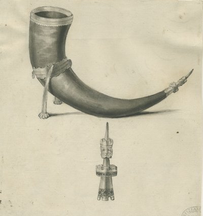 Lichfield - İçme Boynuzu: kalem ve sepya çizimi, nd [1748-1817] (çizim) by John Carter