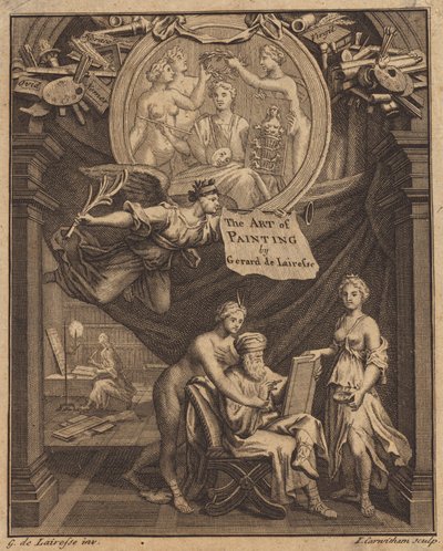 Gerard de Lairesse'nin The Art of Painting adlı kitabının başlık sayfası by John Carwitham
