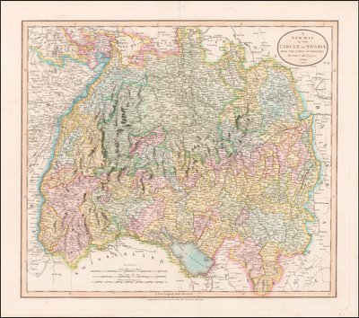 John Cary tarafından hazırlanan 1799 Swabia haritası by John Cary