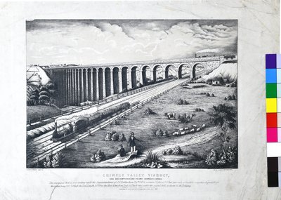Crimple Vadisi Viyadüğü, York ve Kuzey Midland Demiryolu. Harrogate Şubesi by John Cass Birkinshaw