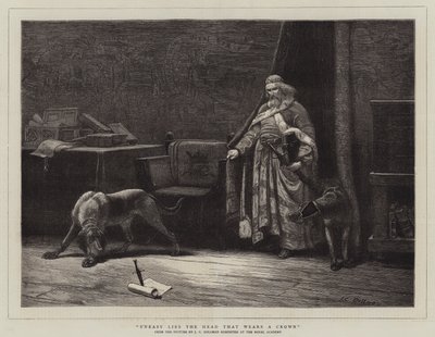 Taç Takan Baş Rahatsız Yatıyor by John Charles Dollman