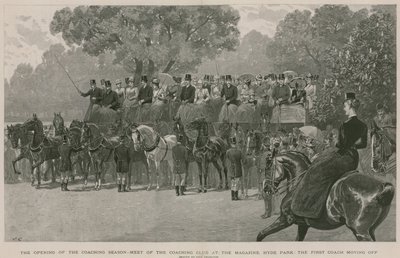 Meet of the Coaching Club at the Magazine, Hyde Park, London (engraving) by John Charlton
