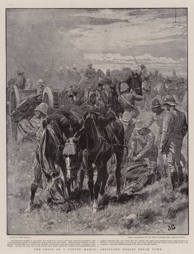 Zorla Yürüyüşün Bedeli, Topçu Atları yıkılıyor by John Charlton