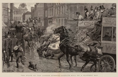 Londra Sokaklarının Durumu, Kaygan Bir Günde Ludgate Hill by John Charlton