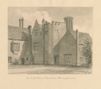 Buckinghamshire - Chenies Salonu: sepya çizimi, 1824 by John Chessell Buckler