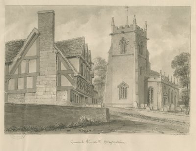 Cannock Kilisesi: sepya çizimi, 1841 by John Chessell Buckler