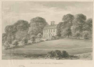 Cheadle - Hales Hall: sepya yıkama çizimi, 1841 by John Chessell Buckler
