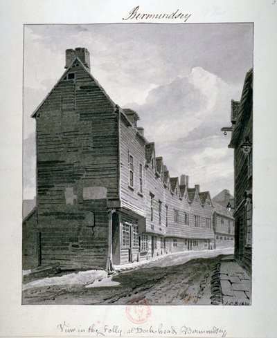 Dockhead Folly, Bermondsey, Londra, 1820 by John Chessell Buckler