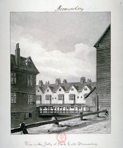 Dockhead Folly, Bermondsey, Londra, 1820 by John Chessell Buckler