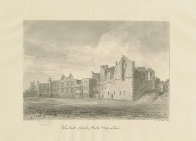 Dudley Castle - Court Yard: sepya çizimi, 1820 by John Chessell Buckler