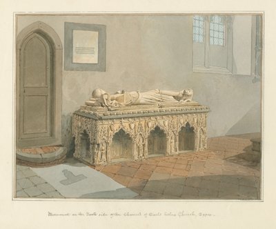 Essex - Earls Colne Kilisesi - Anıt, 1824 by John Chessell Buckler