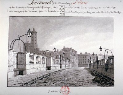 Londra Köprüsü, Southwark, Londra, 1827 by John Chessell Buckler