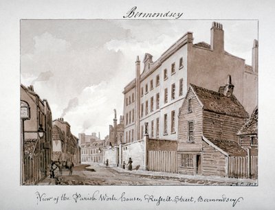 Parish Work House, Tanner Street, Bermondsey, Londra, 1828. by John Chessell Buckler