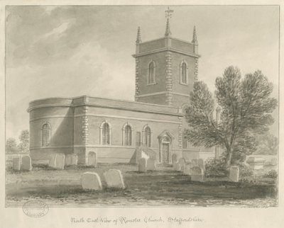 Rocester Kilisesi: sepya çizimi, [1841] (çizim) by John Chessell Buckler