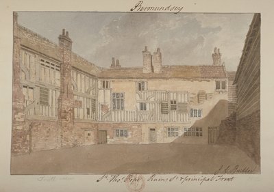 ಬರ್ಮಾಂಡ್ಸೆ ಹೌಸ್ನ ಅವಶೇಷಗಳ ದಕ್ಷಿಣ ನೋಟ, 1827 ಟರ್ಕ್ by John Chessell Buckler