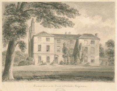 Wolstanton - Bradwell Hall: sepya çizimi by John Chessell Buckler