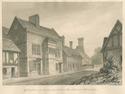 Worcestershire - Droitwich - Yetimhane: sepya çizimi by John Chessell Buckler