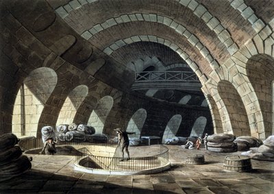 Paris'te mısır takası, gravür, 19. yüzyılın başları by John Claude (after) Nattes