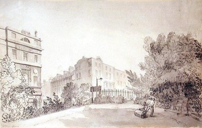 Bir Bahçe Silindirini çeken İki Figürlü Fitzroy Meydanı