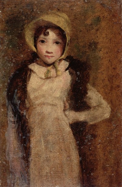 Sanatçının kızı olduğu düşünülen bir kız (gemiye serilmiş kağıt üzerine yağlı boya) by John Constable