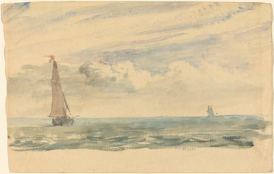 İki Yelkenli Tekneli Deniz Manzarası by John Constable