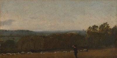 Dedham Vale'den Langham'a doğru bakan Manzarada Bir Çoban by John Constable