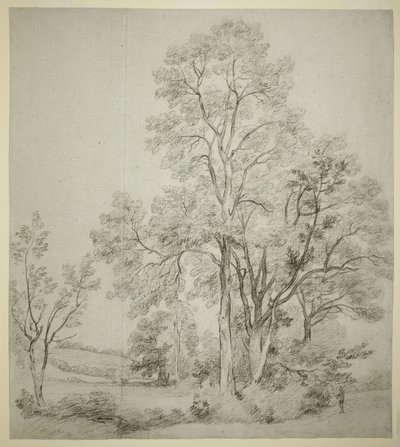 Bir Karaağaç Standı (rekto); Kilise ile Doğu Bergholt Üzerine Bir Araştırma (verso) by John Constable