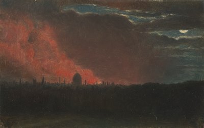 Hampstead'den Görülen Londra'daki Yangın by John Constable