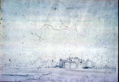 Bir sıra ağaçlı ev (kalem) by John Constable