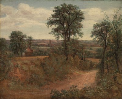 Dedham yakınlarındaki şerit by John Constable