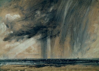 Deniz Üzerinde Yağmur Fırtınası, 1824-28 dolayları (tuval üzerine serilmiş kağıt üzerine yağlı boya) by John Constable