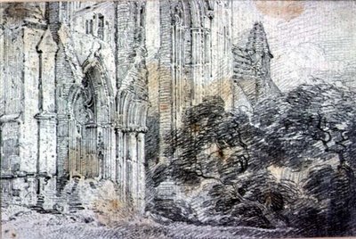 Bir kilisenin kalıntıları (çizim) by John Constable