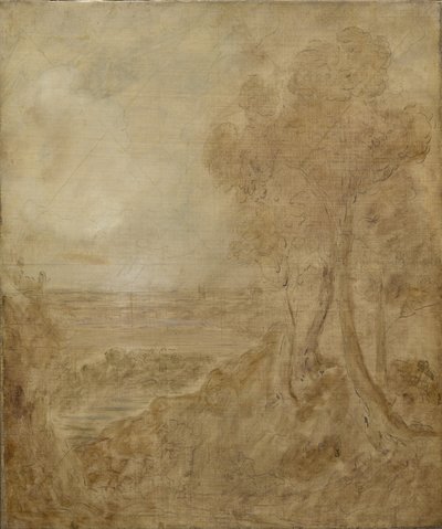 "Dedham Vale" için eskiz, c.1827 by John Constable
