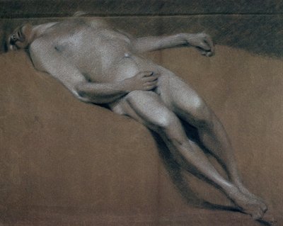 Yaslanmış bir erkek çıplak çalışması by John Constable