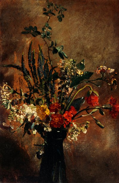 Sümbül bardağındaki çiçeklerin incelenmesi by John Constable